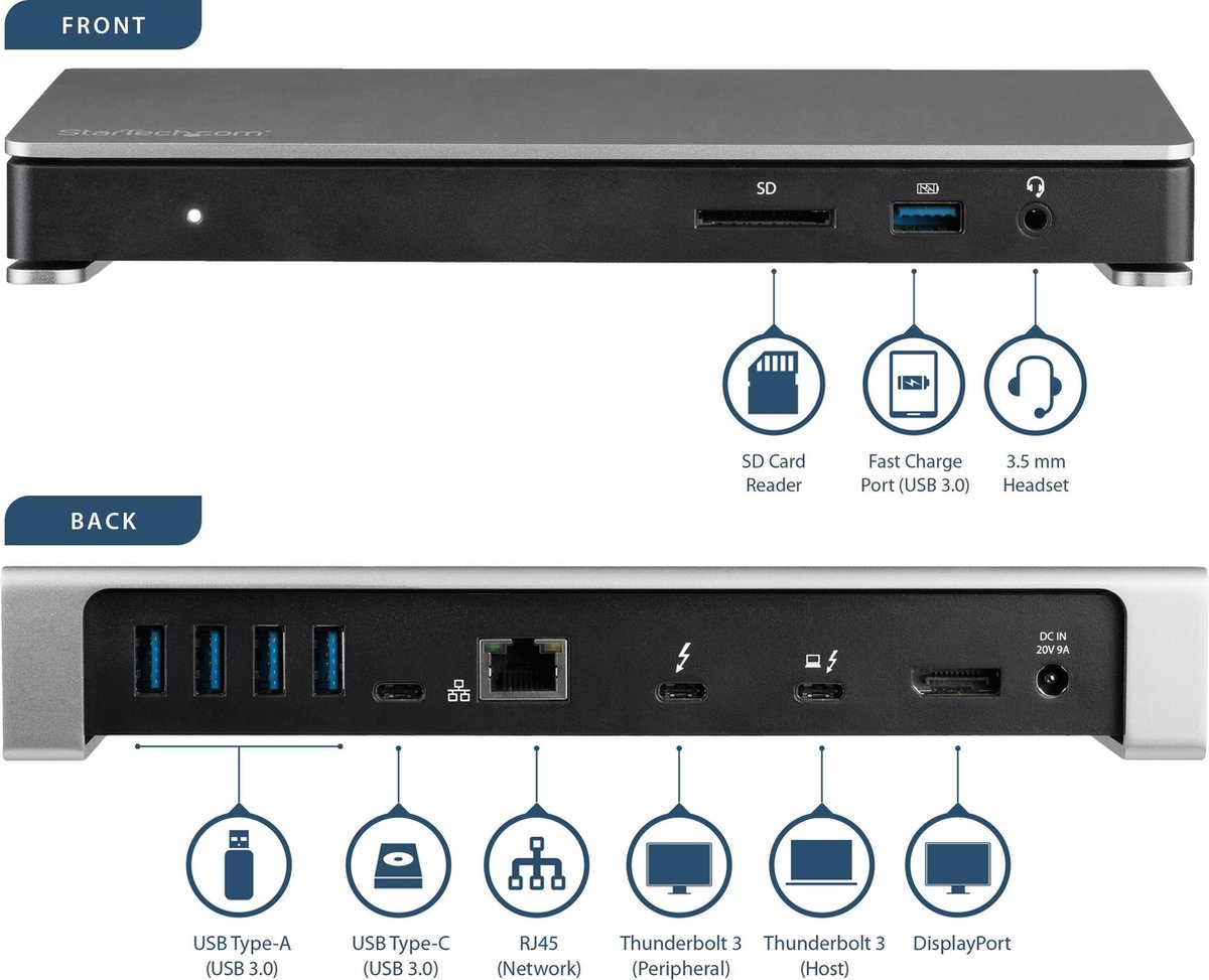 Startech com thunderbolt 3 dockingstation d 9 orig - StarTech.com Thunderbolt 3 Dockingstation