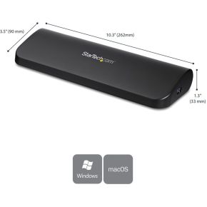Startech com universeel usb 3 0 laptop 2 orig - StarTech.com USB3SDOCKHDV USB-A Dockingstation (zwart)