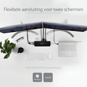 Startech com universeel usb 3 0 laptop 6 orig - StarTech.com USB3SDOCKHDV USB-A Dockingstation (zwart)