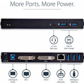 Startech com universeel usb 3 0 laptop 6874776 6 orig - StarTech.com USB3SDOCKDD USB-A Dockingstation (zwart)