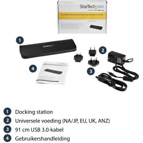 Startech com universeel usb 3 0 laptop 8 orig - StarTech.com USB3SDOCKHDV USB-A Dockingstation (zwart)