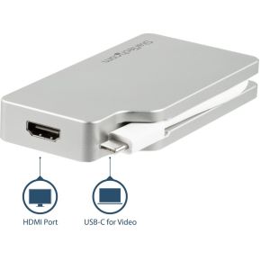 Startech com usb c docking station silv 4 orig - StarTech.com CDPVGDVHDMDP USB-C Dockingstation (zilver)