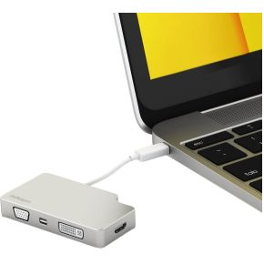 Startech com usb c docking station silv 5 orig - StarTech.com CDPVGDVHDMDP USB-C Dockingstation (zilver)