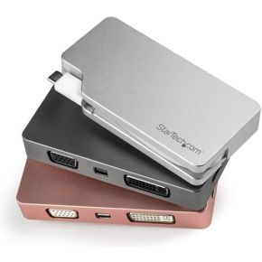 Startech com usb c docking station silv 6 orig - StarTech.com CDPVGDVHDMDP USB-C Dockingstation (zilver)