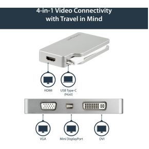 Startech com usb c docking station silv 7 orig - StarTech.com CDPVGDVHDMDP USB-C Dockingstation (zilver)