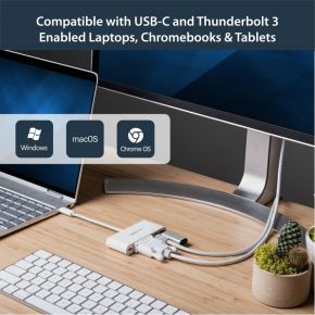 Startech com usb c multiport adapter vo 6 orig - StarTech.com DKT30CDVPD USB-C Dockingstation (wit)
