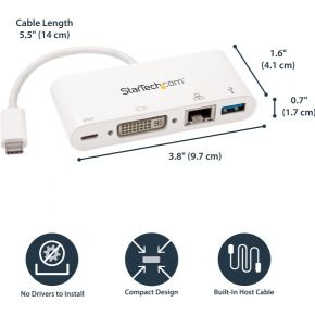 Startech com usb c multiport adapter vo 7 orig - StarTech.com DKT30CDVPD USB-C Dockingstation (wit)