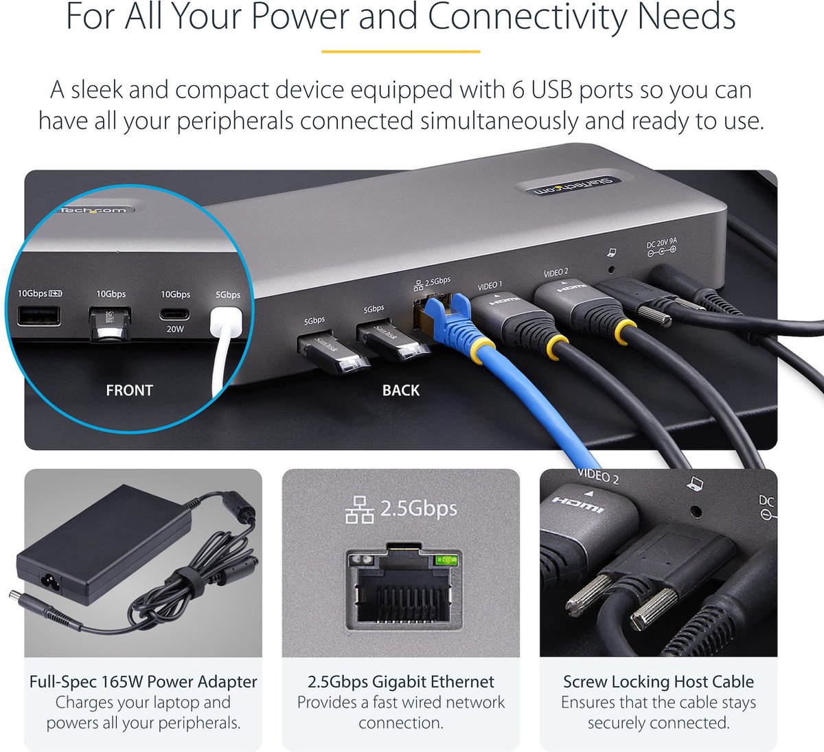 Startech com usb4 docking station usb c 40g 10 orig - StarTech.com 155Ue-Usb4-Dock Dockingstation