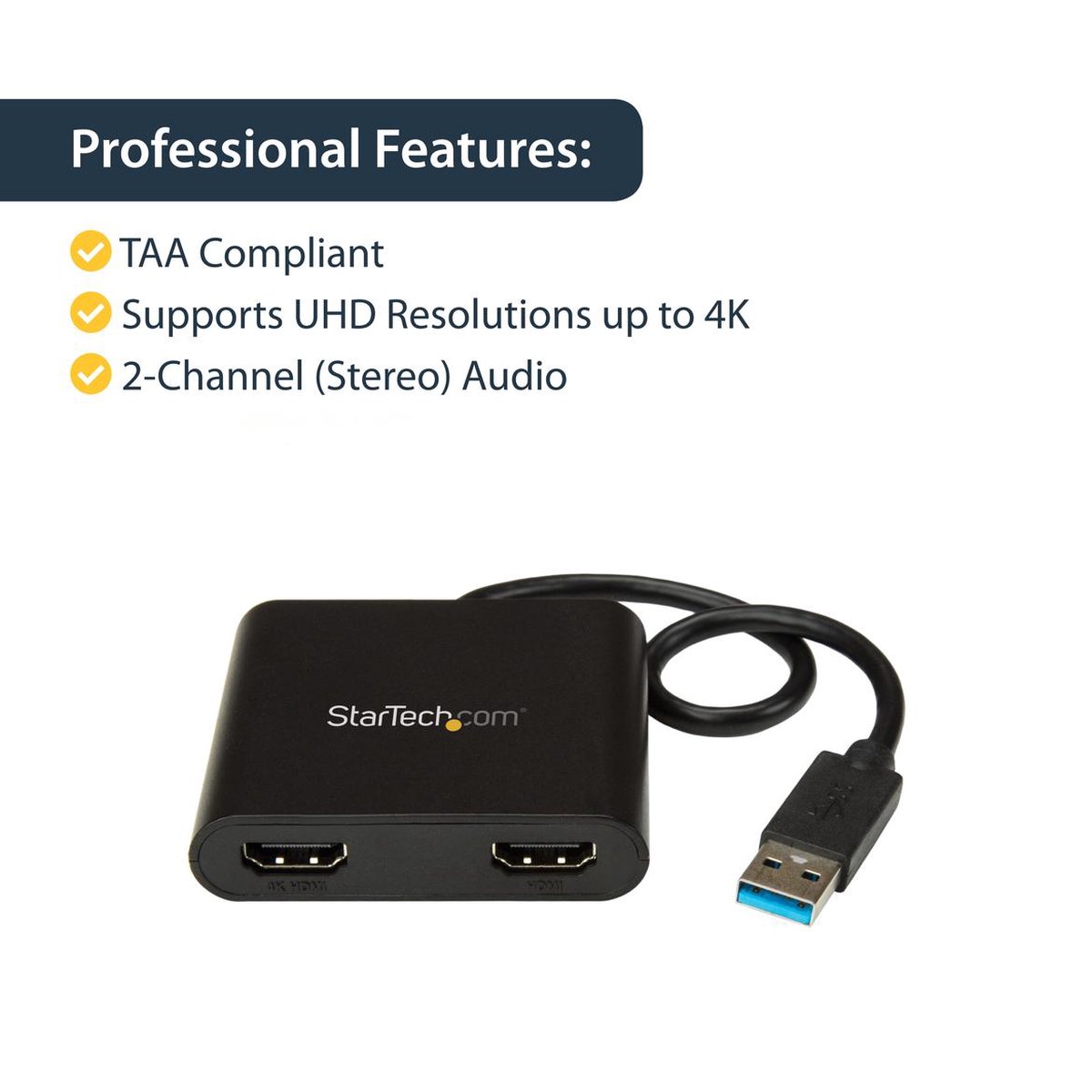 Startech dock usb32hd2 zwart 10 orig - StarTech.com Dock Usb32Hd2 USB-A Poortreplicator (zwart)