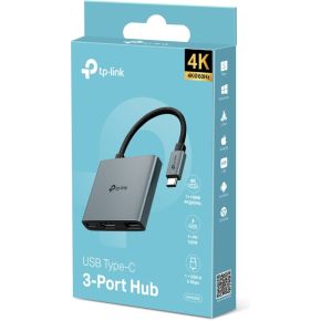 Tp link uh3020c interface hub usb type 2 orig - TP-LINK UH3020C USB-C USB-hub (grijs)