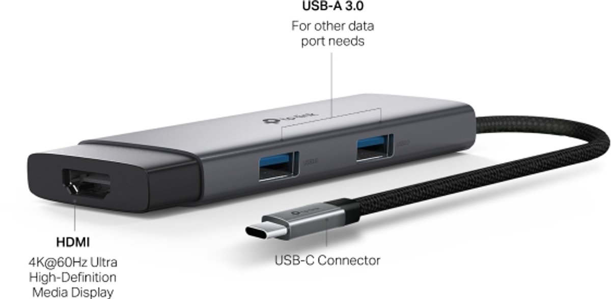 Tp link uh5020c 5 in 1 usb c 7 orig - TP-Link Uh5020C 5-In-1 Hub USB-C Dockingstation (zwart)