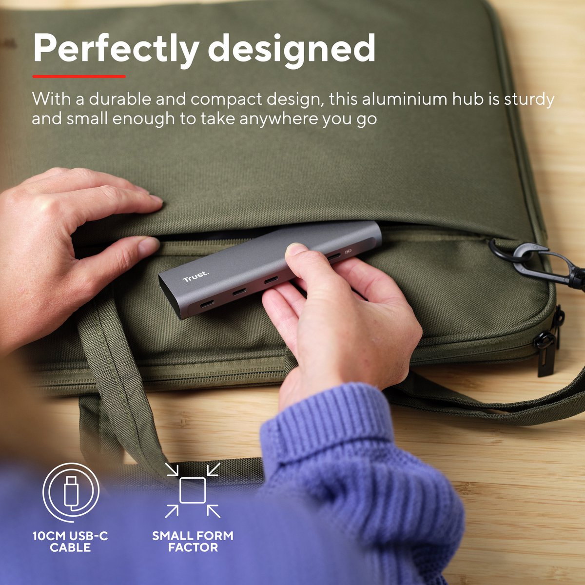 Trust 5 poorts usb c hub 2 orig - Trust 5-Poorts USB C Hub USB-C USB-hub (zilver)