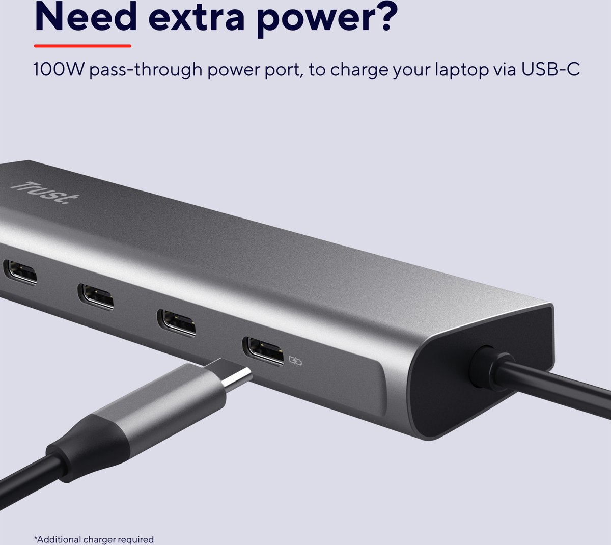 Trust 5 poorts usb c hub 3 orig - Trust 5-Poorts USB C Hub USB-C USB-hub (zilver)