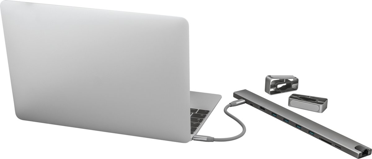 Trust dalyx aluminium usb hub 10 in 2 orig - Trust Dalyx Aluminium USB-Hub 10-In-1 Voor USB-C Dockingstation