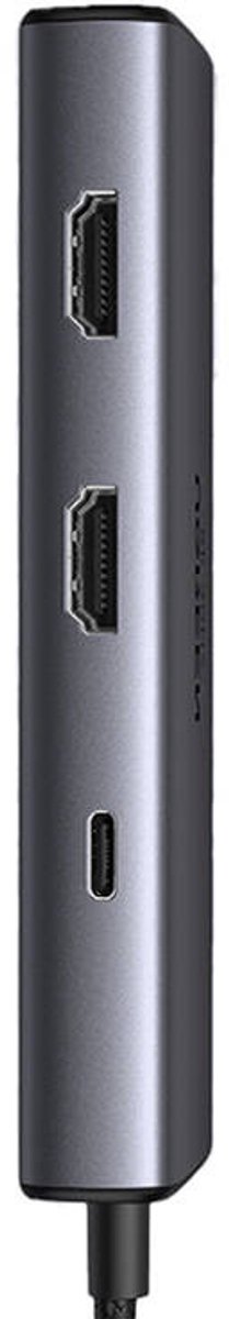 Ugreen adapter hub usb 6in1 voor macb 3 orig - Ugreen Adapter Hub USB 6In1 Voor Macbook Laptop USB-C USB-hub (grijs)