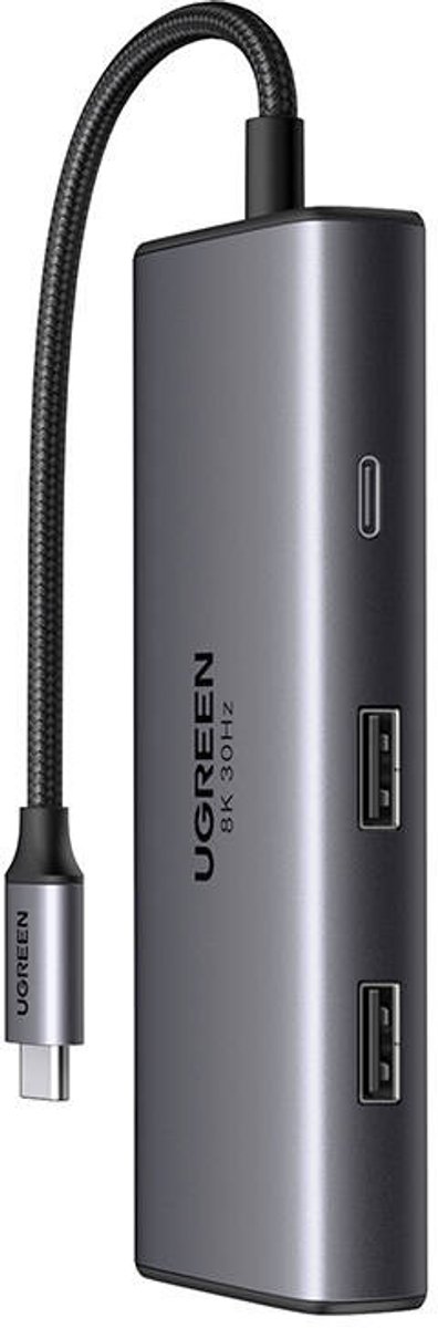 Ugreen adapter hub usb 6in1 voor macb 4 orig - Ugreen Adapter Hub USB 6In1 Voor Macbook Laptop USB-C USB-hub (grijs)