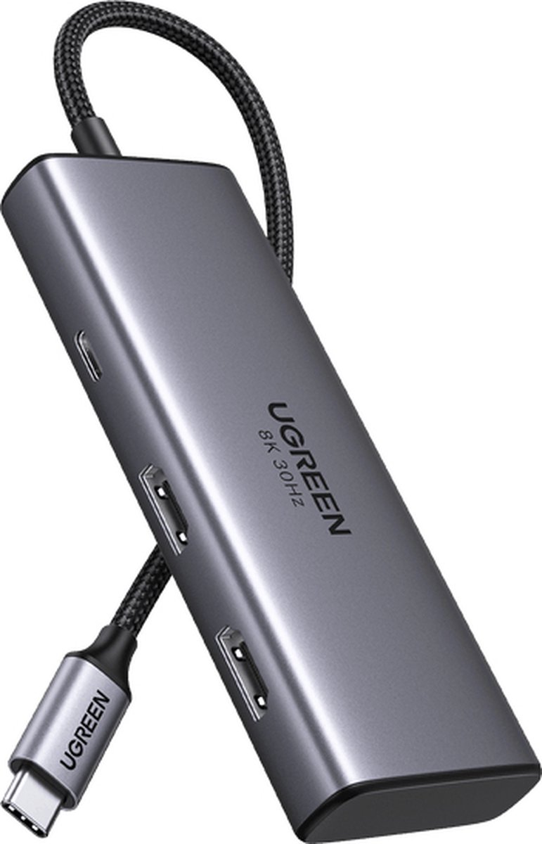 Ugreen adapter hub usb 6in1 voor macb 5 orig - Ugreen Adapter Hub USB 6In1 Voor Macbook Laptop USB-C USB-hub (grijs)