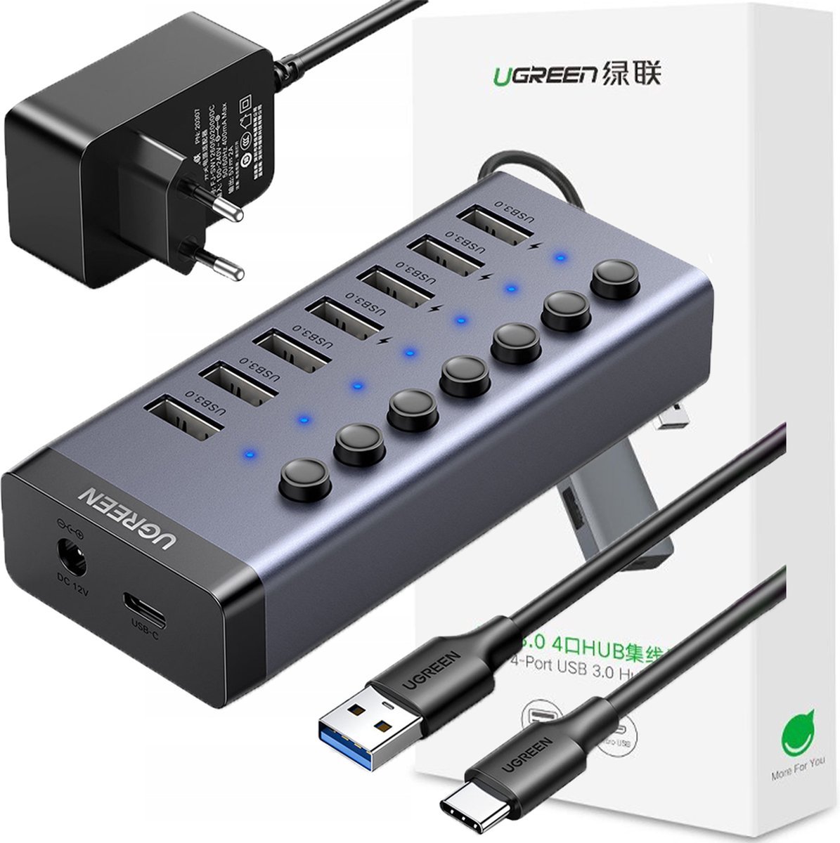Ugreen multifunctionele hub 7in1 usb