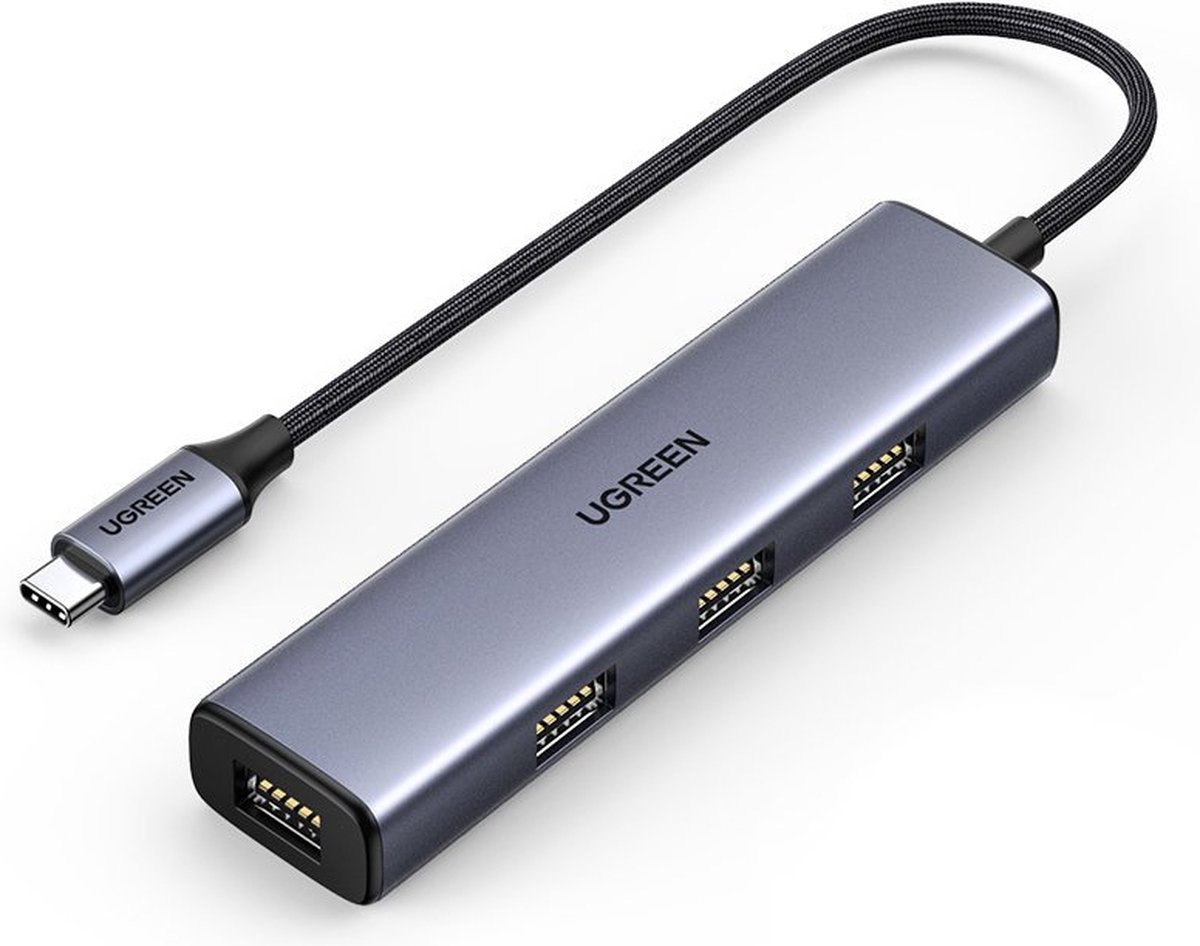 Ugreen usb type c hub splitter 4x 6883211 6 orig - Ugreen USB Type C Hub-Splitter 4X USB 3.2 Gen 1 USB-C USB-hub (zilver)