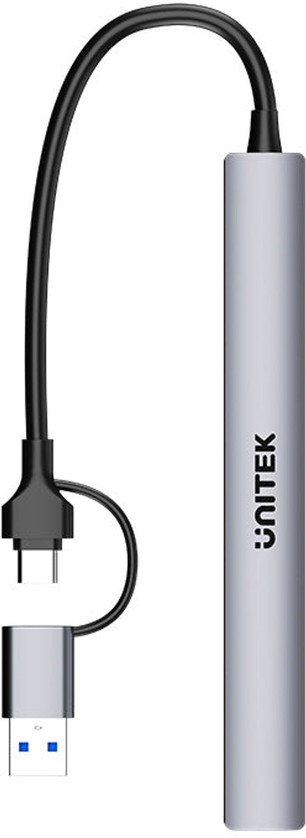 Unitek h1209agy01 interface hub usb t 2 orig - UNITEK H1209Agy01 Interface Hub USB Type-C 5000 USB-C USB-hub (grijs)