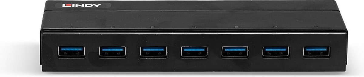 Usb hub lindy 43228 black 2 orig - Lindy 43228 USB-A USB-hub (zwart)