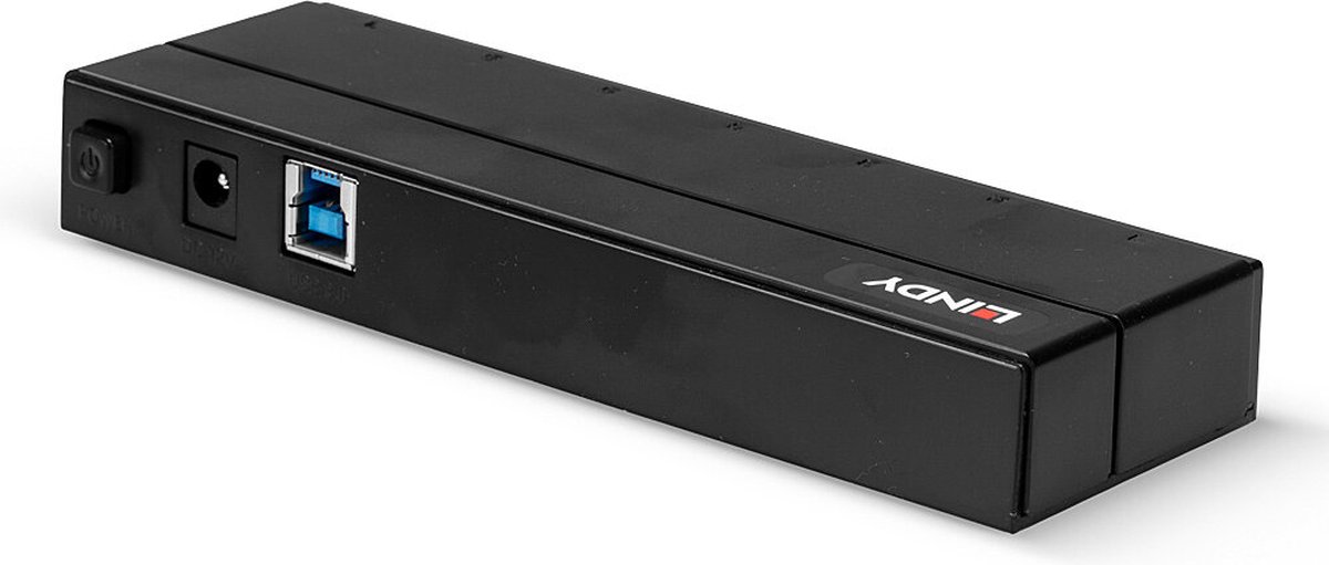 Usb hub lindy 43228 black 3 orig - Lindy 43228 USB-A USB-hub (zwart)