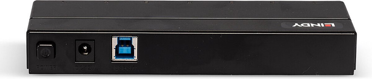 Usb hub lindy 43228 black 4 orig - Lindy 43228 USB-A USB-hub (zwart)