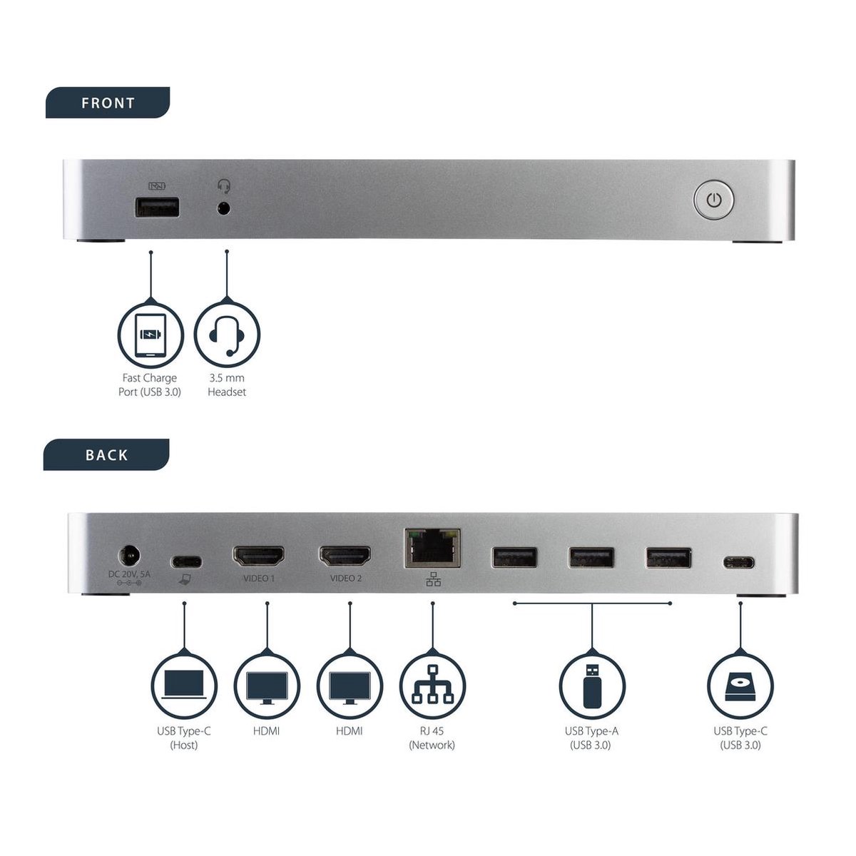Usb hub startech mst30c2hhpdu 10 orig - StarTech.com Mst30C2Hhpdu USB-C Dockingstation