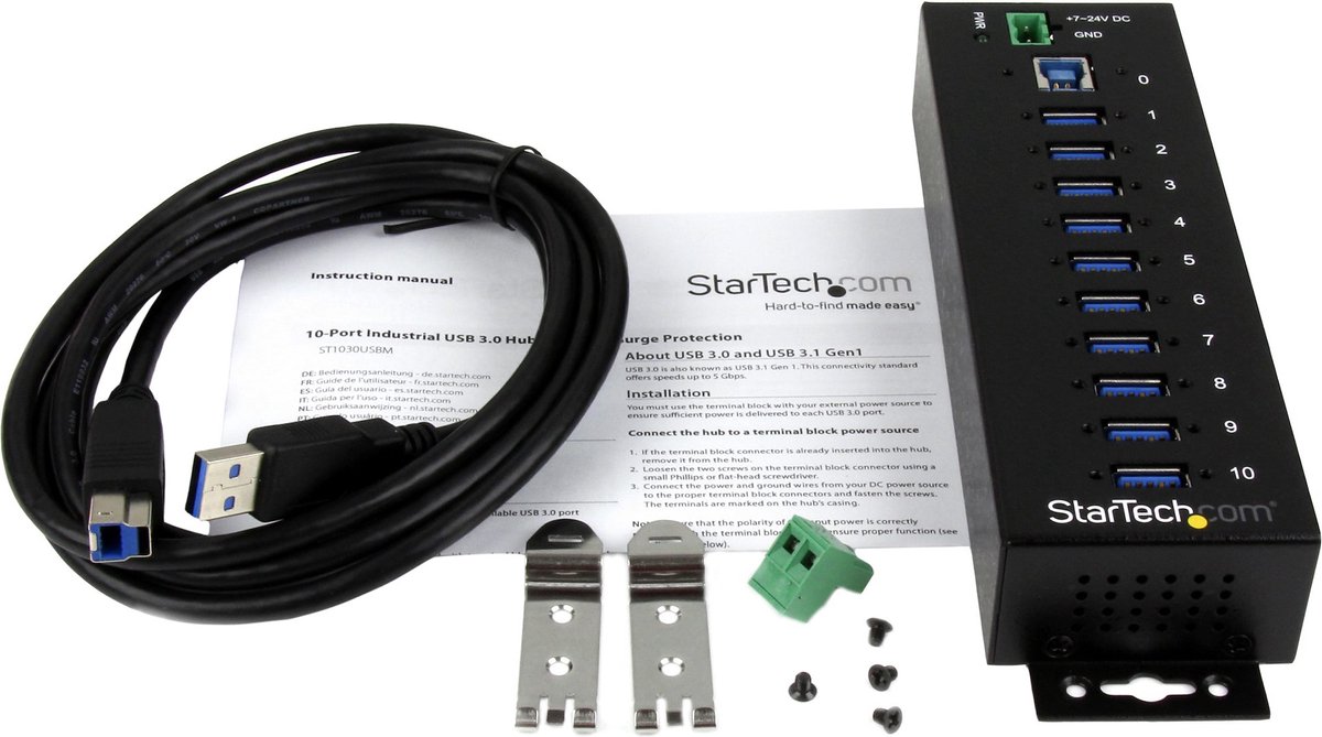 Usb hub startech st1030usbm black 5 orig - StarTech.com St1030Usbm USB-A USB-hub (zwart)