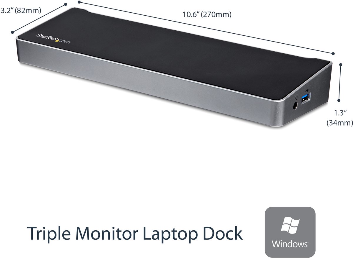 Usb hub startech usb3dockh2dp 4 orig - StarTech.com Usb3Dockh2Dp USB-A Dockingstation (zwart)