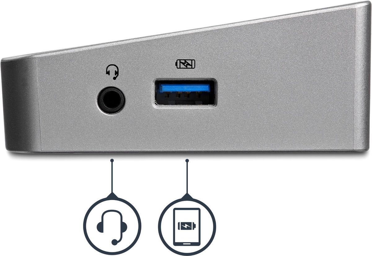 Usb hub startech usb3dockh2dp 5 orig - StarTech.com Usb3Dockh2Dp USB-A Dockingstation (zwart)
