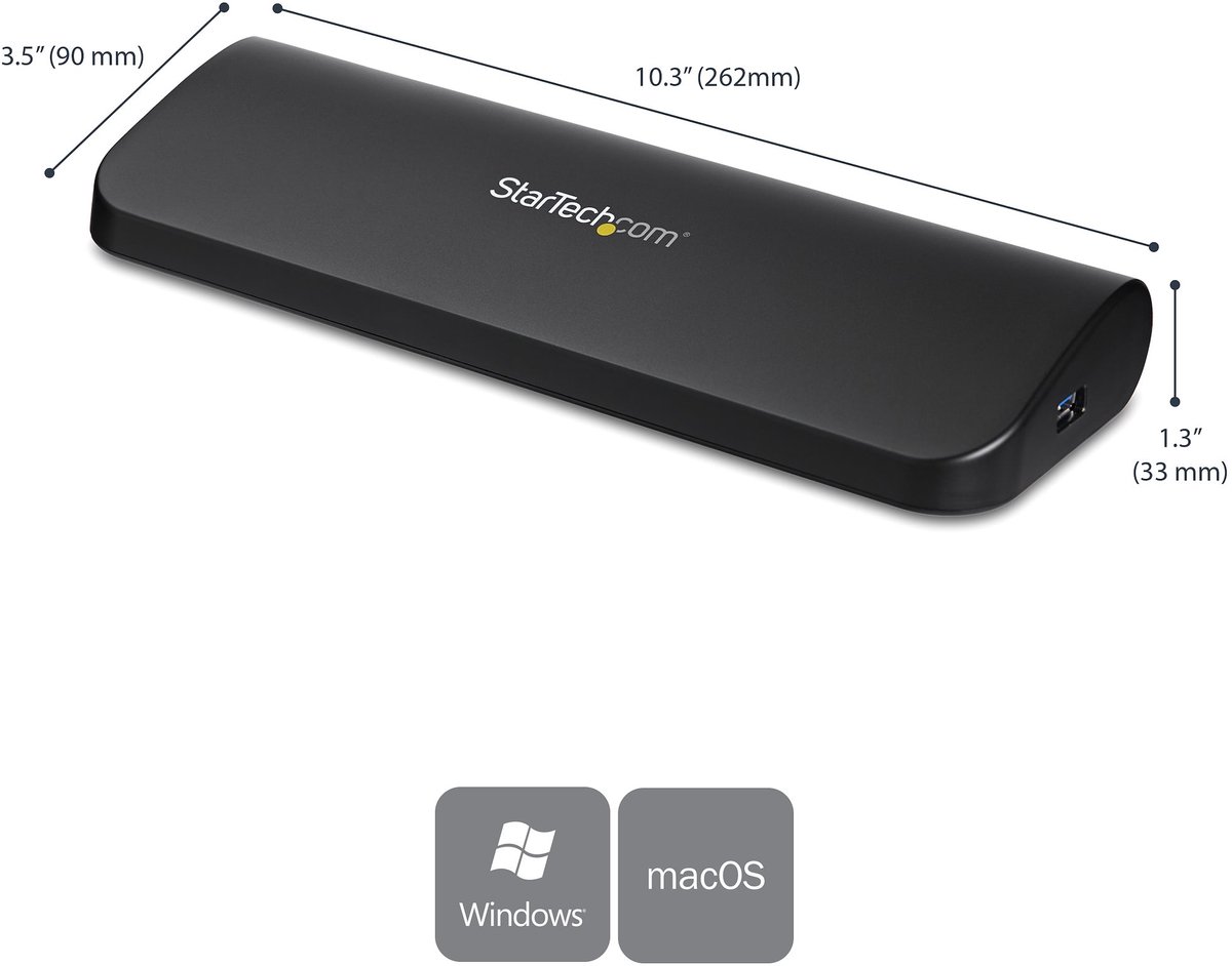 Usb hub startech usb3sdockhdv 10 orig - StarTech.com Usb3Sdockhdv USB-A Dockingstation (zwart)