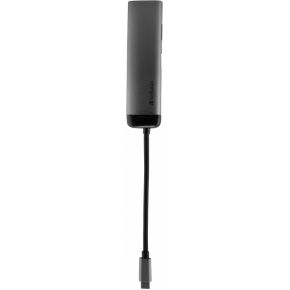 Verbatim 49140 interface hub usb 3 0 2 orig - Verbatim 49140 USB-C Dockingstation (grijs)