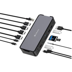 Verbatim cds 15 usb c pro triple 3 orig - Verbatim 32171 USB-C Dockingstation (zwart)
