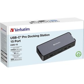Verbatim cds 15 usb c pro triple 5 orig - Verbatim 32171 USB-C Dockingstation (zwart)