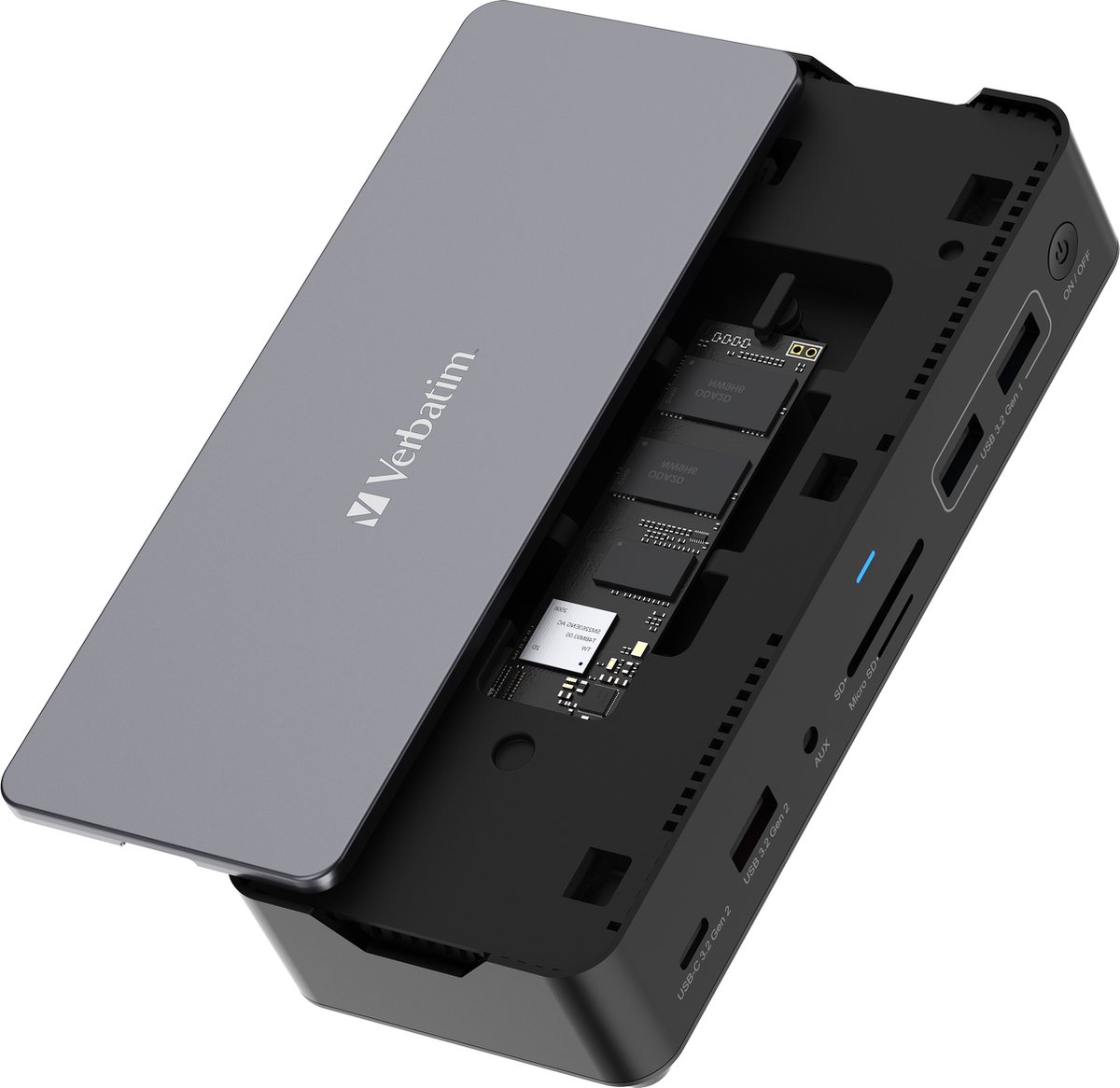 Verbatim pro cds 15ssd dockingstation 2 4 orig - Verbatim Pro Cds-15Ssd USB-C Dockingstation (zwart)