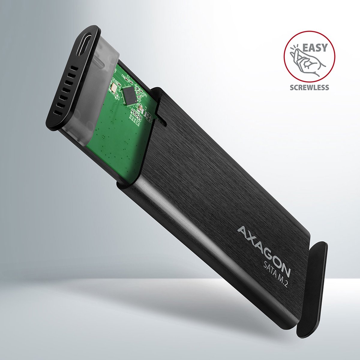 Axagon eem2 sbc usb c 3 2 3 orig - AXAGON Eem2-Sbc 3.2 Gen 2 M.2 USB-C 10Gbps Schijfbehuizing (zwart)