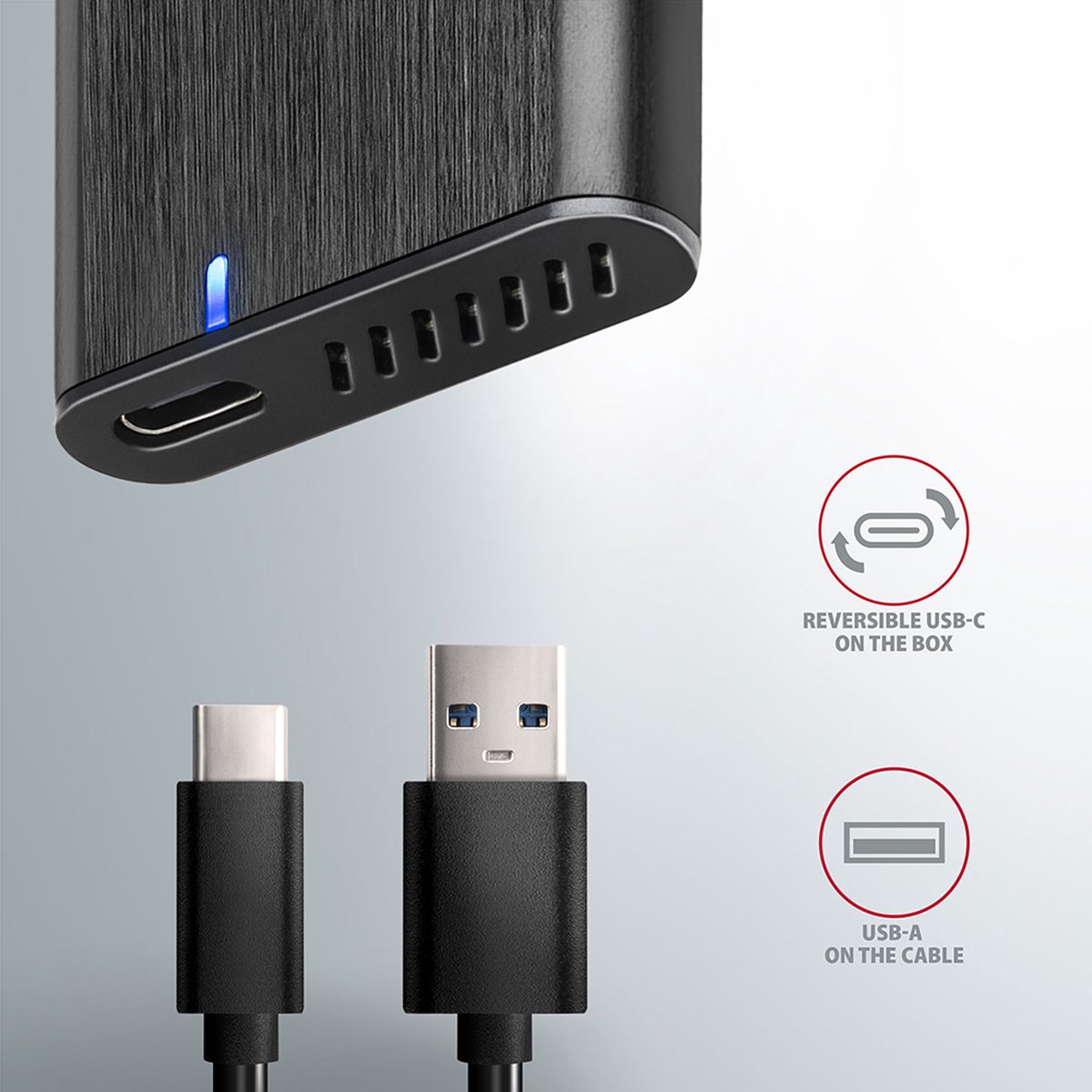 Axagon eem2 sbc usb c 3 2 4 orig - AXAGON Eem2-Sbc 3.2 Gen 2 M.2 USB-C 10Gbps Schijfbehuizing (zwart)