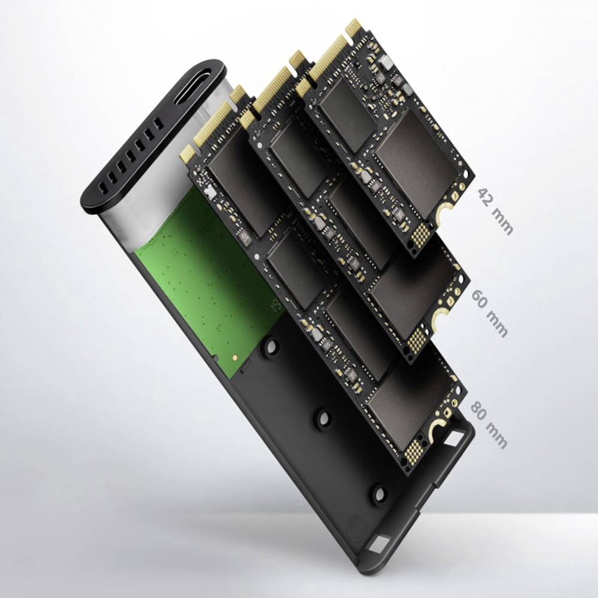 Axagon eem2 sbc usb c 3 2 7 orig - AXAGON Eem2-Sbc 3.2 Gen 2 M.2 USB-C 10Gbps Schijfbehuizing (zwart)