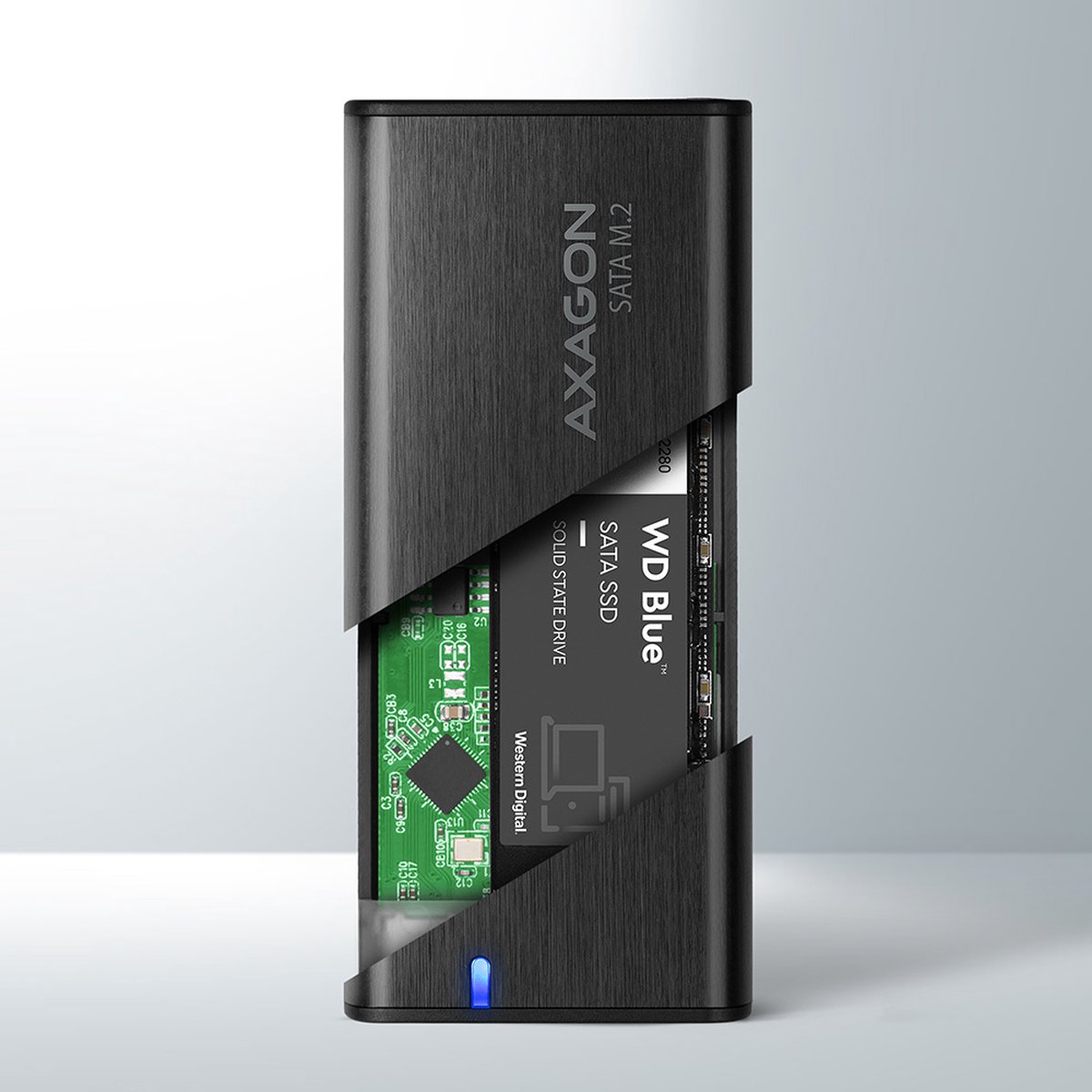 Axagon eem2 sbc usb c 3 2 8 orig - AXAGON Eem2-Sbc 3.2 Gen 2 M.2 USB-C 10Gbps Schijfbehuizing (zwart)