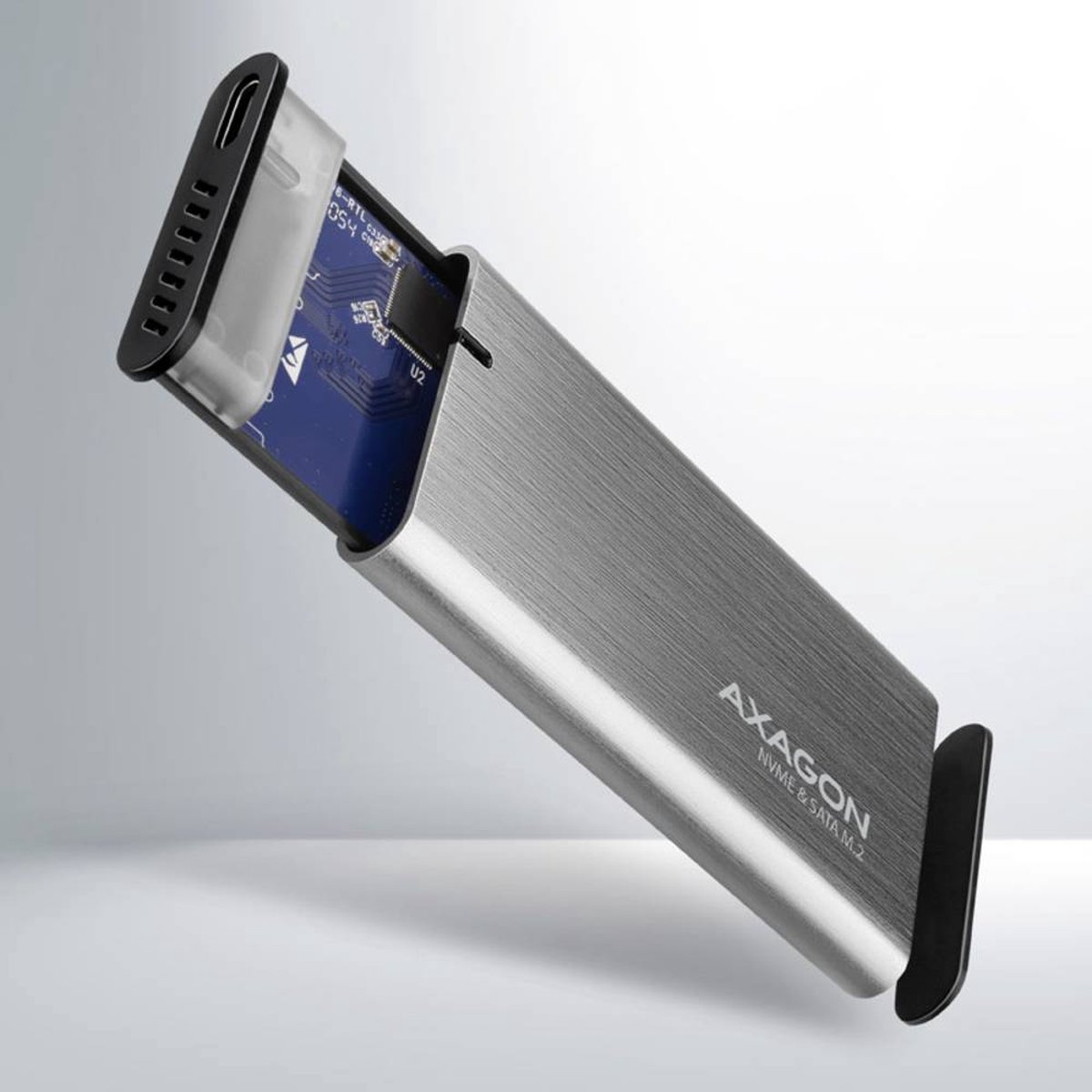 Axagon eem2 sg2 raw box m 2 7 orig - AXAGON Eem2-Sg2 Raw Box M.2 USB-C 10Gbps Schijfbehuizing (grijs)