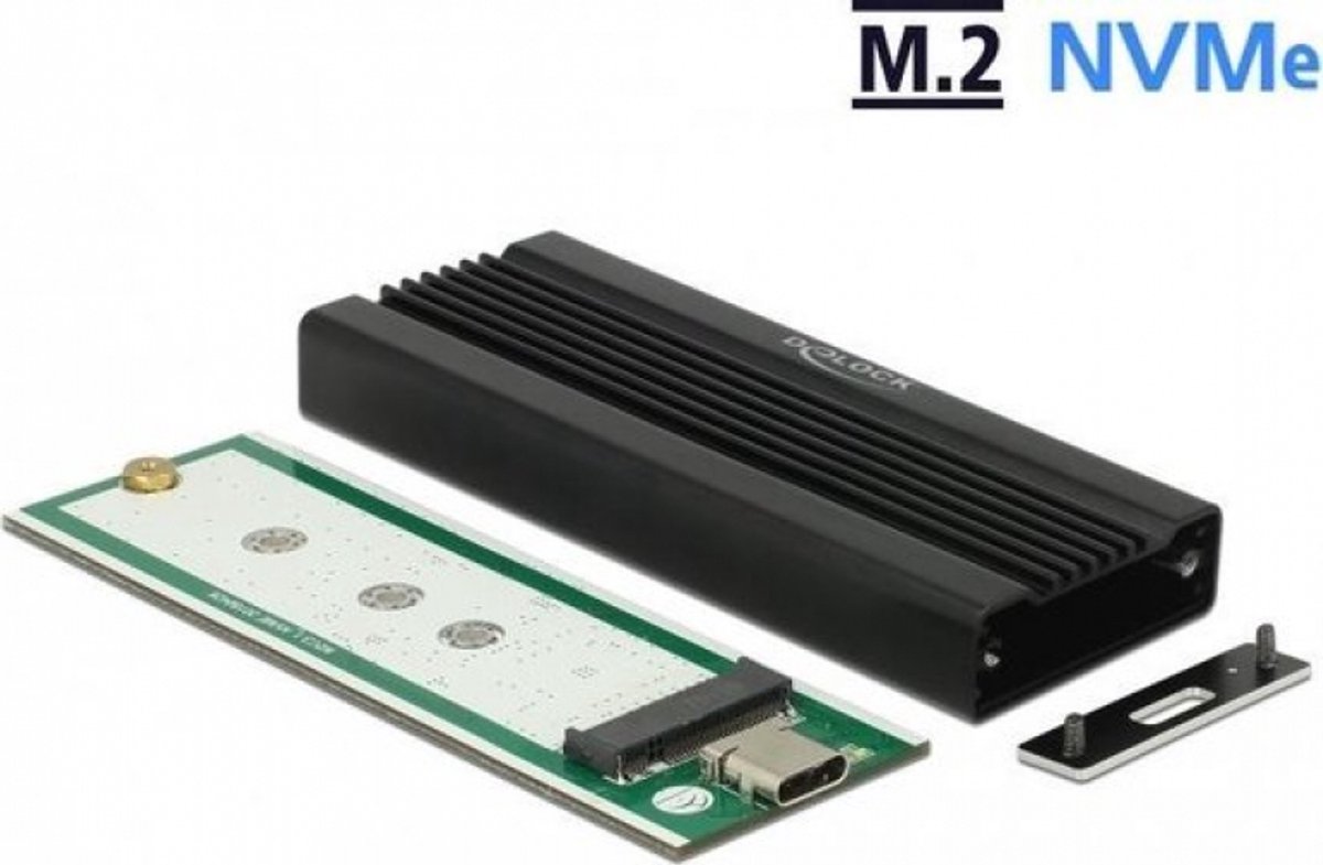 Delock externe behuizing voor m 2 nvm 2 orig - DeLOCK Externe behuizing voor M.2 USB-C 10Gbps Schijfbehuizing (zwart)