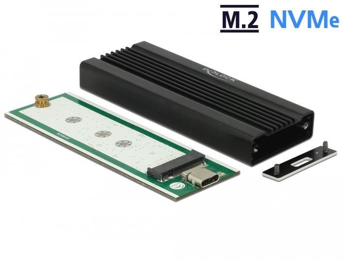 Delock externe behuizing voor m 2 nvm 3 orig - DeLOCK Externe behuizing voor M.2 USB-C 10Gbps Schijfbehuizing (zwart)