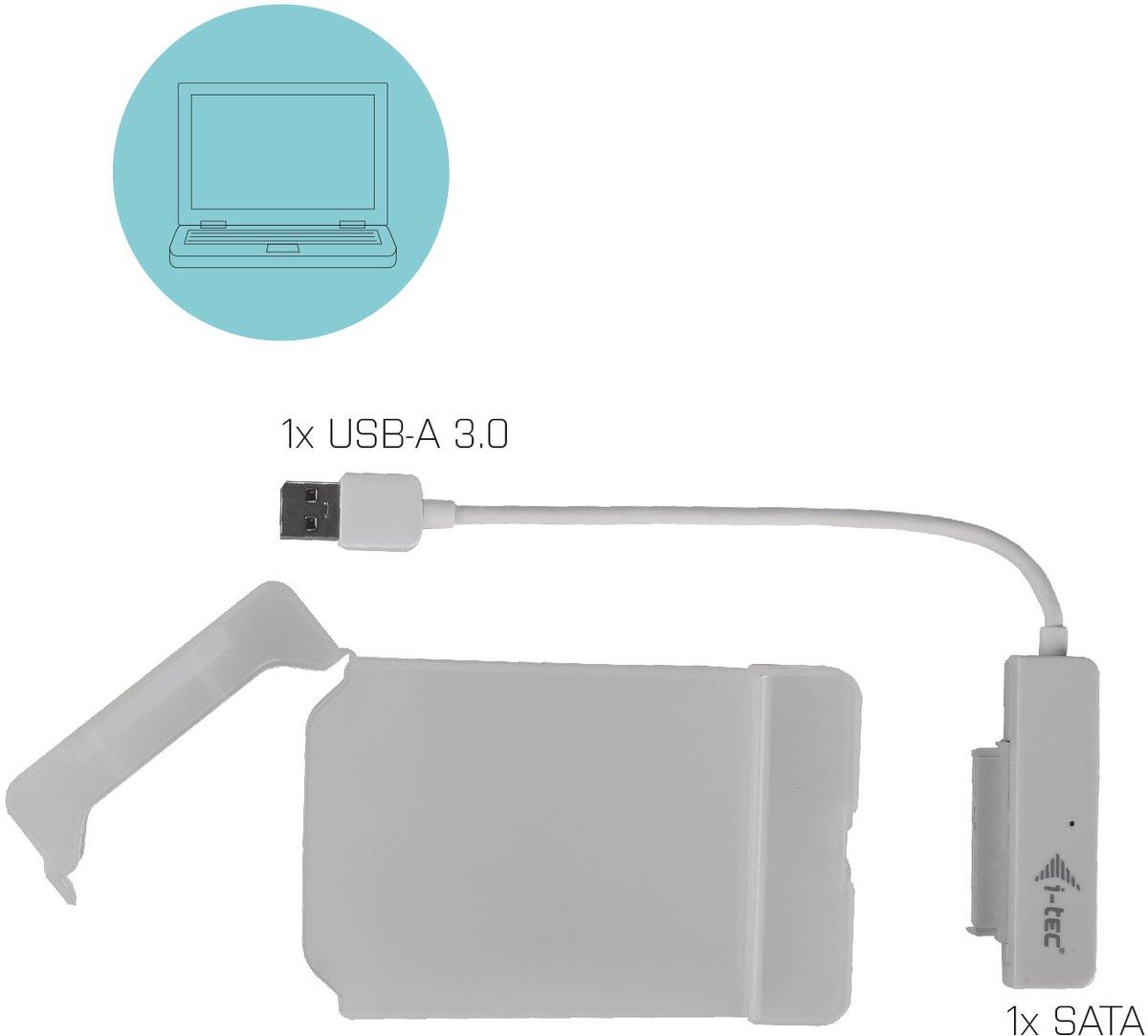 I tec mysafe usb 3 0 easy externe 3 orig - i-tec MySafe USB 3.0 Easy externe USB-A 5Gbps Schijfbehuizing (wit)