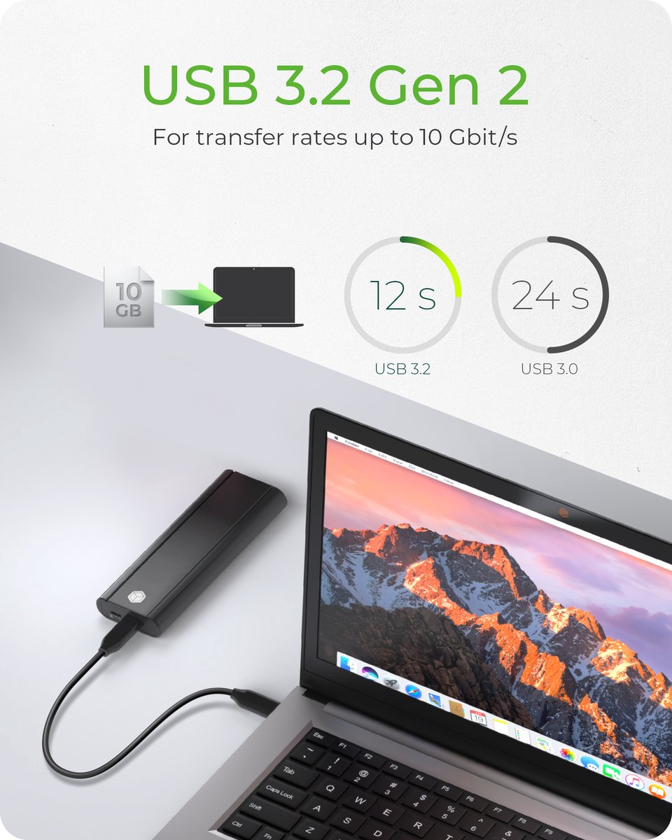 Icy box ib 1807mt c31 externe behuizin 6 orig - ICY BOX IB-1807MT-C31 externe USB-C 10Gbps Schijfbehuizing (zwart)