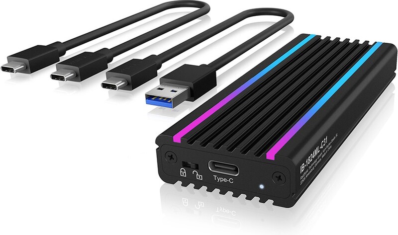 Icy box ib 1824ml c31 externe behuizin 3 orig - ICY BOX IB-1824ML-C31 externe USB-C 10Gbps Schijfbehuizing (zwart)