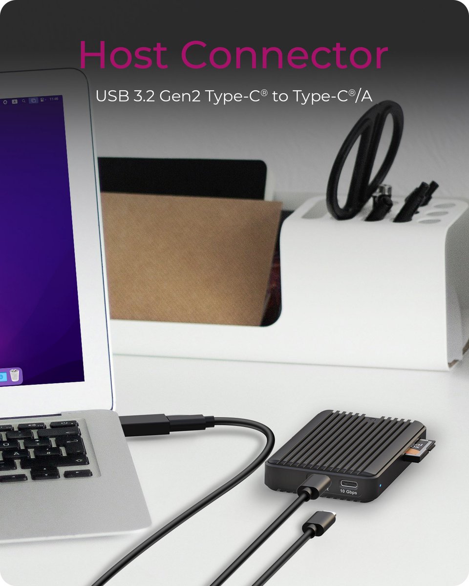 Icy box ib cr601m c31 externe behuizin 4 orig - ICY BOX IB-CR601M-C31 externe USB-C 10Gbps Schijfbehuizing (zwart)