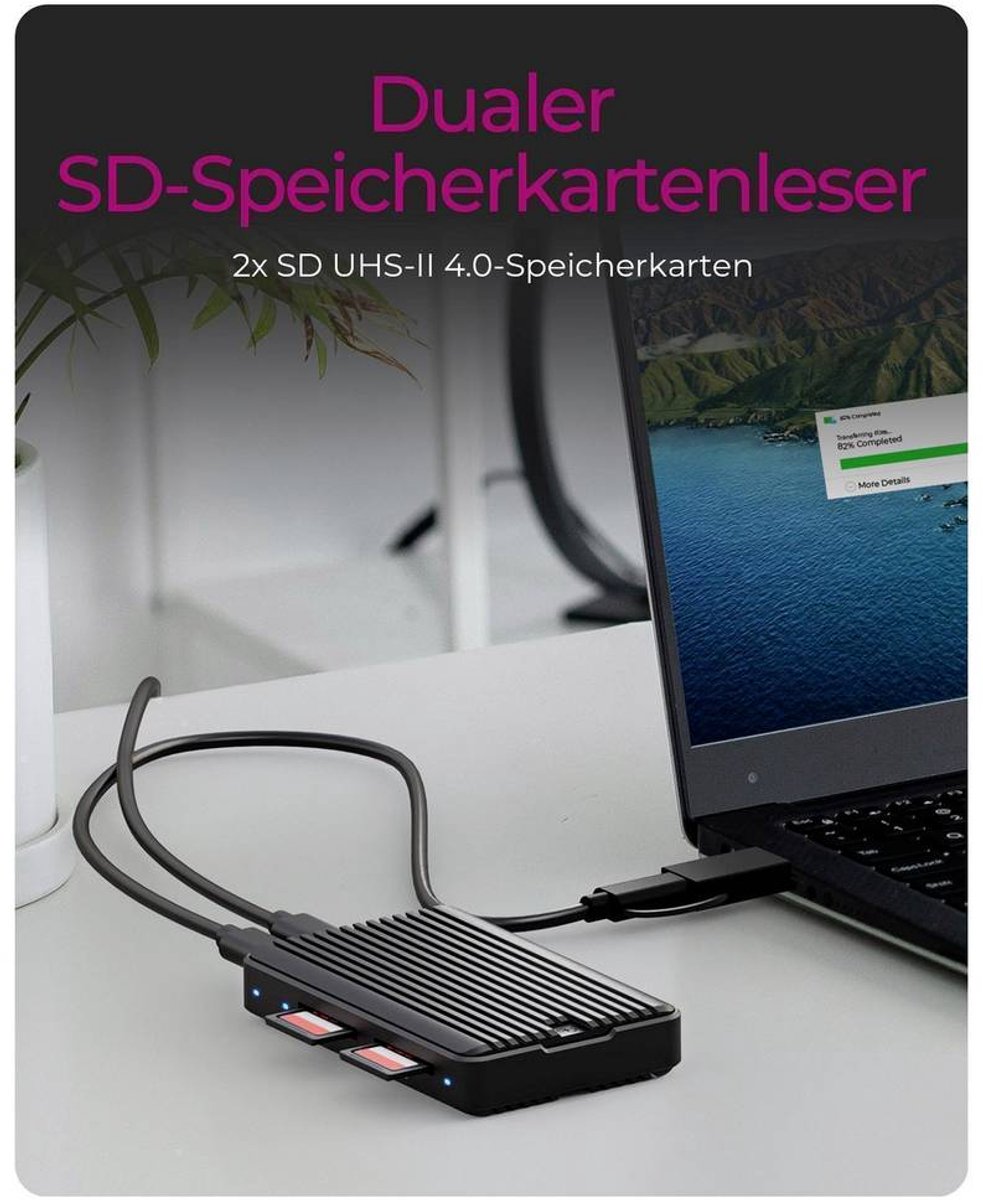 Icy box ib cr602m c31 externe behuizin 8 orig - ICY BOX IB-CR602M-C31 externe USB-C 10Gbps Schijfbehuizing (zwart)
