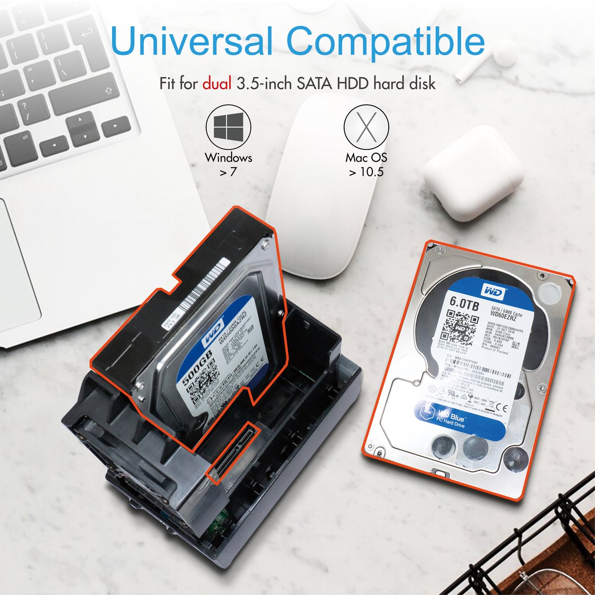 Icy box ib rd3621u3 externe behuizing 3 orig - ICY BOX IB-RD3621U3 externe USB-A 5Gbps Schijfbehuizing (zwart)