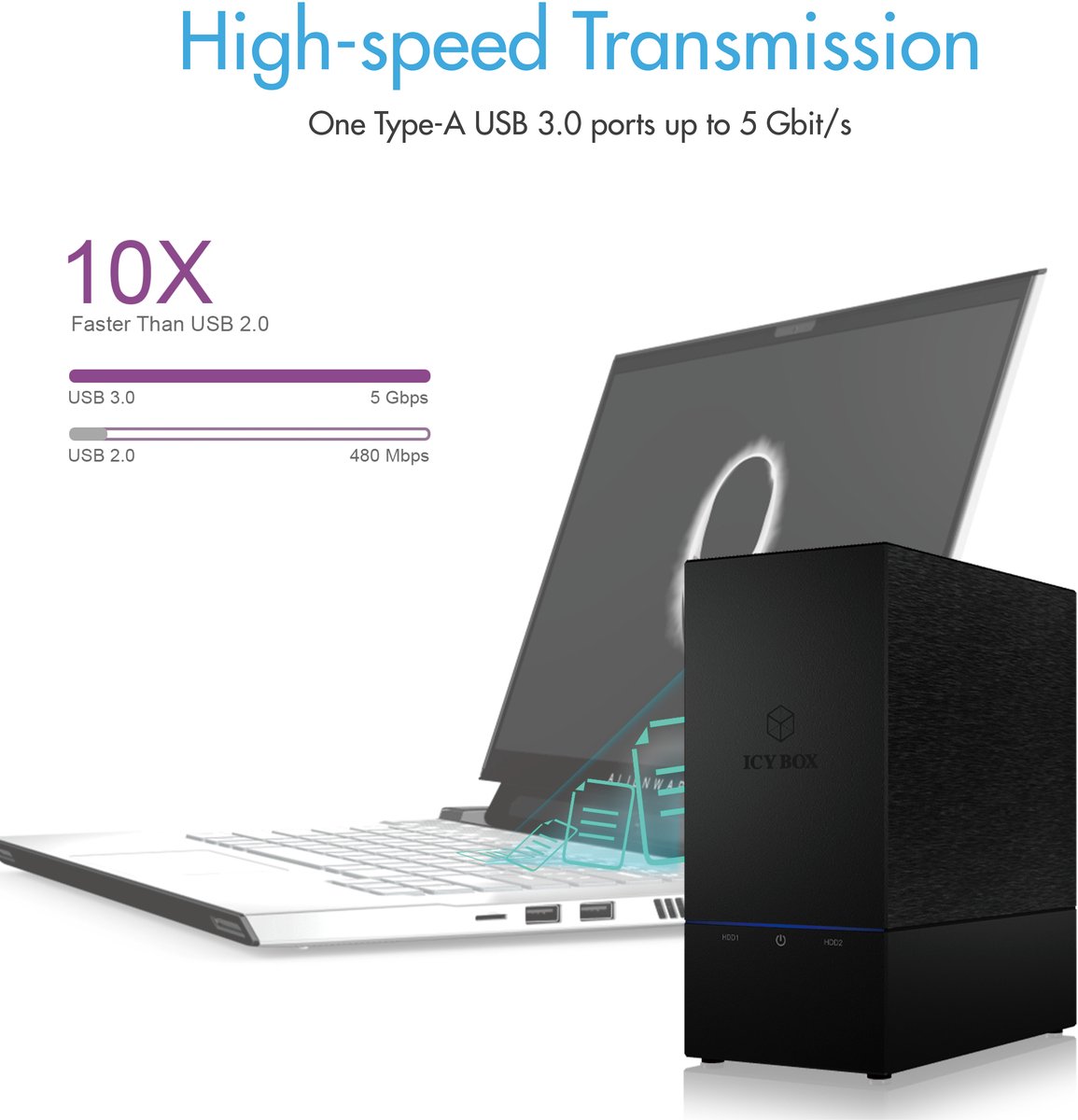 Icy box ib rd3621u3 externe behuizing 4 orig - ICY BOX IB-RD3621U3 externe USB-A 5Gbps Schijfbehuizing (zwart)